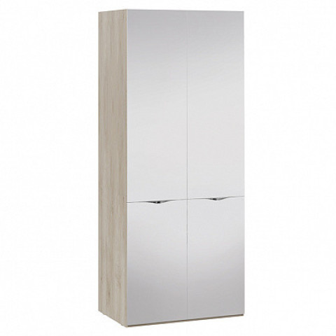 Шкаф для одежды с 2 зеркальными дверями «Глосс» (Баттл Рок)