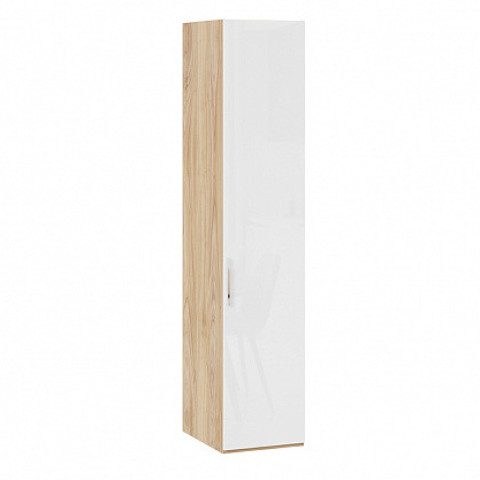 Шкаф для белья с 1 глухой дверью «Эмбер» (Яблоня Беллуно/Белый глянец)